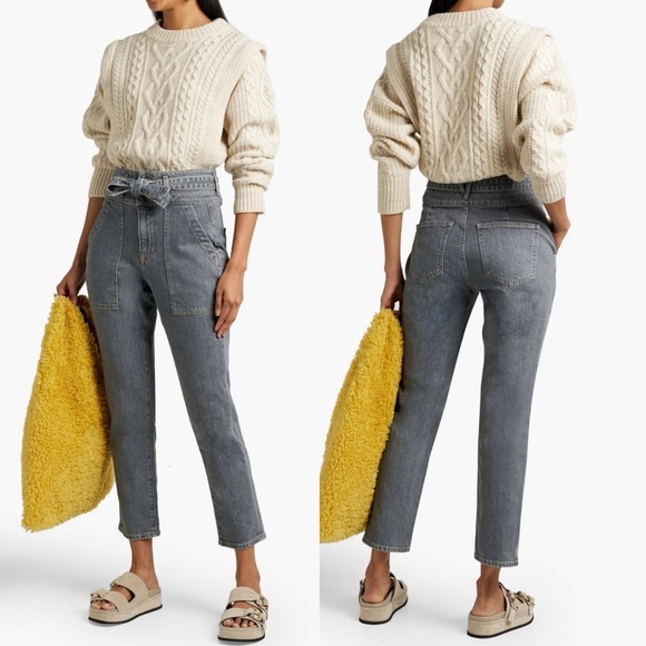 Veronica Beard Logan Belted High Rise Straight-Leg‎ Jeans in Kodiak size 31 - Picture 1 of 11